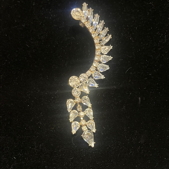 Jewelry - Elegant Gold and Silver Crystal Ear Cuff